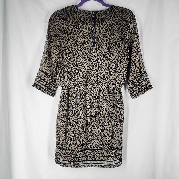 THML Leopard Dress Womans XS Party Fun Festival Date Animal Print Lined Mini - Picture 5 of 8